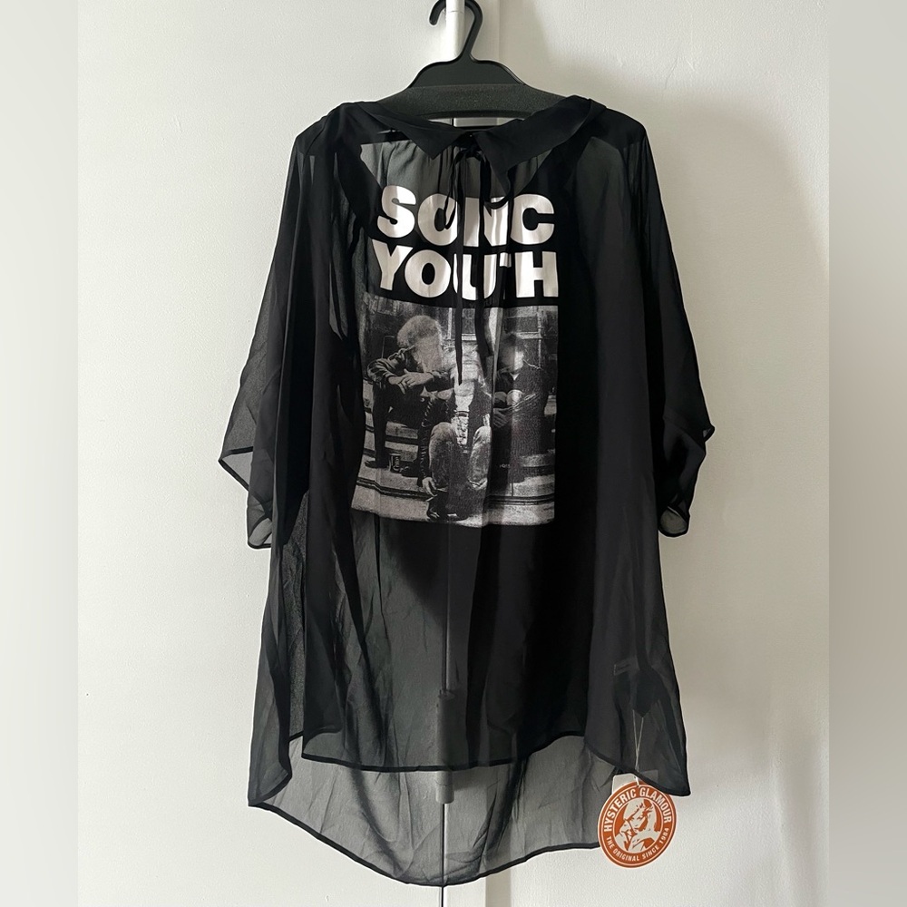 Flagstuff SONIC YOUTH/HERE WHERE pullover mesh blouse